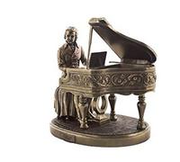 Needzo Religious Gifts Classical Composer Wolfgang Amadeus Mozart with Piano 8" Cold Cast Bronze Statue Figurine