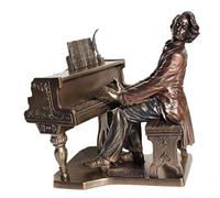 Needzo Religious Gifts Polish Music Composer Frederic Chopin Playing Piano 9" Cold Cast Bronze Figurine Statue