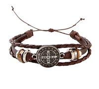 Needzo Saint Benedict Bracelet, Catholic Devotional Jewelry, Adjustable Size