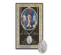 Needzo Saint Carlo Acutis Necklace, Catholic Jewelry, 24 Inch Chain with Biography and Prayer Folder