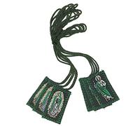 Needzo Saint Jude and Our Lady of Guadalupe Green Nylon Scapular, Full Color Religious Prayer Necklace for Men and Women, Pack of 3