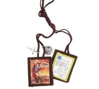 Needzo Saint Michael Scapular with Medals, Features Crucifix and St Benedict Medal, Devotional Catholic Gifts, 24.5 Inches, One Size, Felt, No Gemstone