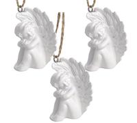 Needzo White Cherub Christmas Ornament, Religious Angel Tree Decoration, 2x1.5 Inches (Pack of 3)