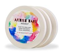 Neeho Artist Tape for Drafting Art, 3 Pack Acid-Free White Masking Tape for Watercolor Painting Canvas Framing, 1 inch Wide 540FT Long Total