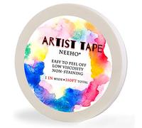 Neeho Artist Tape for Drafting Art, Acid-Free White Masking Tape for Watercolor Painting Canvas Framing, 1.0inch Wide 180FT Long