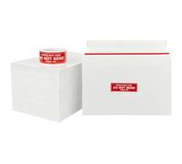Neehows 100 Pack A5/C5 250x163mm Cardboard Envelopes, Thin Photo Mailers Shipping Envelope for Trading Cards with DO NOT Bend Labels, Small Self Seal Document Envelope - White