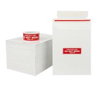 Neehows 100 Pack A6/C6 128x178mm Cardboard Envelopes, Thin Photo Mailers Shipping Envelope for Trading Cards with DO NOT Bend Labels, Small Self Seal Document Envelope - White