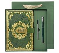 Neehows Lock Journal Diary Password Book, A5 5.9"x8.5" 200 Pages PU Leather Locked Notebook Password Diary Address Book with Pen, Index Tabs for Men and Women - Green