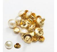 Neel Blue 10.5mm Pearl Rivets, Brass Leather Rivets With Gold Cap For Diy Crafts, Purses, Handbags, 10Pcs