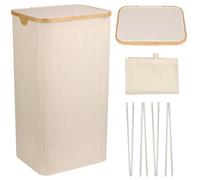 Neel Blue 100L Beige Foldable Laundry Hamper With Lid
