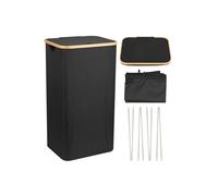 Neel Blue 100L Foldable Laundry Hamper with Lid in Black Neel Blue Black