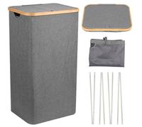 Neel Blue 100L Grey Foldable Laundry Hamper With Lid