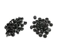 Neel Blue 100Pcs Black Double Cap Tubular Rivets For Diy Crafts, Sewing, 10mm
