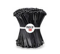 Neel Blue 100pcs Black Long & Strong Nylon Cable Ties, 250mm x 4.6mm Neel Blue Black