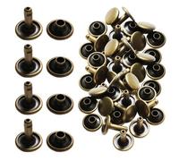 Neel Blue 100Pcs Bronze Double Cap Rivets, Tubular Studs For Diy Crafts, Sewing, 10mm