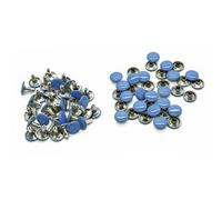 Neel Blue 100Pcs Dark Blue Double Cap Tubular Rivets For Diy Crafts, Sewing, 10mm