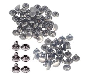 Neel Blue 100Pcs Double Cap Tubular Rivets, Gunmetal Black - 12mm X 10.5mm
