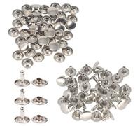 Neel Blue 100Pcs Double Cap Tubular Rivets, Silver - 7mm X 5.5mm