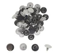 Neel Blue 100Pcs Flat Head Brass Rivets Studs, Denim & Leather Rivets, Gunmetal Black, 8mm