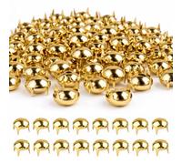 Neel Blue 100Pcs Gold Dome Head Punk Studs, Hand Pressed Rivets, 7mm