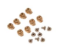 Neel Blue 100Pcs Metal Skull Head Rivets Studs With Back Pin For Jackets, Bags, Gold - 8mm X 13mm