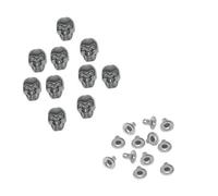 Neel Blue 100Pcs Metal Skull Head Rivets Studs With Back Pin For Jackets, Bags, Silver - 8mm X 13mm