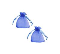 Neel Blue 100pcs Organza Bags Drawstring Gift Pouches, 7x9cm in Dark Blue | Size: 7x9 cm Neel Blue Dark Blue 7x9 cm