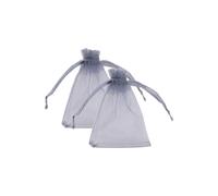 Neel Blue 100pcs Organza Bags Drawstring Gift Pouches, 7x9cm in Grey | Size: 7x9 cm Neel Blue Grey 7x9 cm