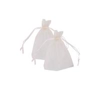 Neel Blue 100pcs Organza Bags Drawstring Gift Pouches, 7x9cm in Ivory | Size: 7x9 cm Neel Blue Ivory 7x9 cm