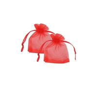 Neel Blue 100pcs Organza Bags Drawstring Gift Pouches, 7x9cm in Red | Size: 7x9 cm Neel Blue Red 7x9 cm