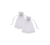 Neel Blue 100pcs Organza Bags Drawstring Gift Pouches, 7x9cm in Silver | Size: 7x9 cm Neel Blue Silver 7x9 cm