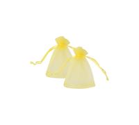 Neel Blue 100pcs Organza Bags Drawstring Gift Pouches, 7x9cm in Yellow | Size: 7x9 cm Neel Blue Yellow 7x9 cm
