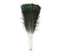 Neel Blue 100pcs Real Peacock Feather Colourful Plume, 27 -31 Inches Neel Blue Multicolor