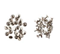 Neel Blue 100Pcs Single Cap Rivets, Tubular Rivets, Metal Studs For Clothing, Sewing, Silver - 8mm