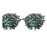 Neel Blue 100Pcs Turquoise Blue Double Cap Tubular Rivets For Diy Crafts, Sewing, 10mm