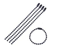Neel Blue 10Cm Black Metal Chain, Ball Bead Chain Extender, 100Pcs