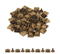 Neel Blue 10mm Bronze Pyramid Feet Cap With 7mm Back Rivets - 25Pcs