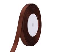 Neel Blue 10mm Brown Double Sided Satin Polyester Ribbon Roll, 25 Metres