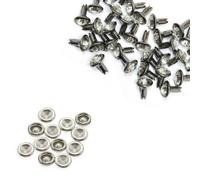 Neel Blue 10mm Diamante Rivets With Pins, Clear With Black Crystal Rivets Rhinestone Studs, 10Pcs