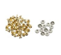 Neel Blue 10mm Diamante Rivets With Pins, Clear With Gold Crystal Rivets Rhinestone Studs, 10Pcs