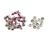 Neel Blue 10mm Diamante Rivets With Pins, Hot Pink Crystal Rivets Rhinestone Studs, 10Pcs