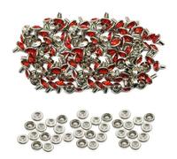 Neel Blue 10mm Diamante Rivets With Pins, Red Crystal Rivets Rhinestone Studs, 10Pcs