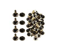 Neel Blue 10mm Double Cap Rivet Tubular Metal Studs, Leather Rivets - 100pcs in Bronze Neel Blue Bronze