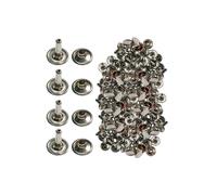 Neel Blue 10mm Double Cap Rivet Tubular Metal Studs, Leather Rivets - 100pcs in Silver Neel Blue Silver
