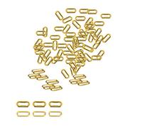 Neel Blue 10mm Oval Shape Brass Eyelets With Washers, Gold, 50Pcs