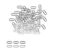 Neel Blue 10mm Oval Shape Brass Eyelets With Washers, Silver, 50Pcs