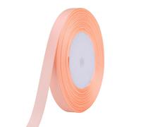 Neel Blue 10mm Peach Double Sided Satin Polyester Ribbon Roll, 25 Metres
