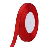 Neel Blue 10mm Red Double Sided Satin Polyester Ribbon Roll, 25 Metres
