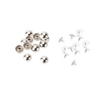Neel Blue 10mm Silver Domed Mushroom Punk Studs With Pinback Rivets - 100Pcs