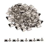 Neel Blue 10mm Silver Pyramid Feet Cap With 7mm Back Rivets - 25Pcs
